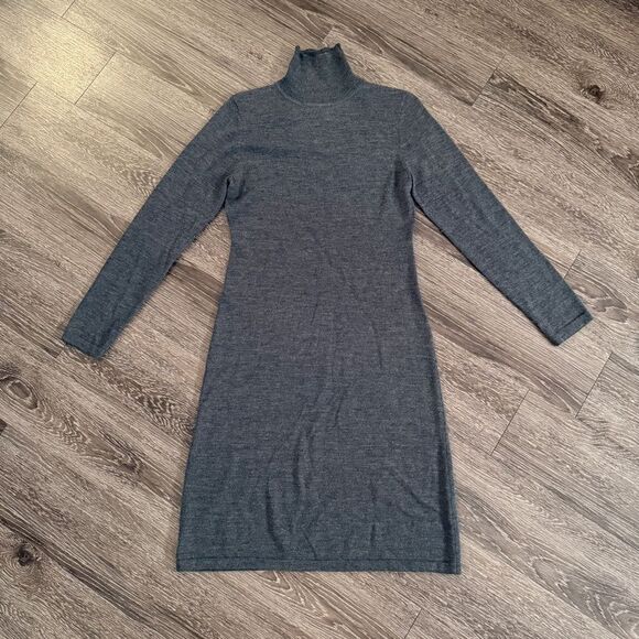 Garnet Hill Merino Wool Turtleneck Midi Dress - Picture 1 of 7